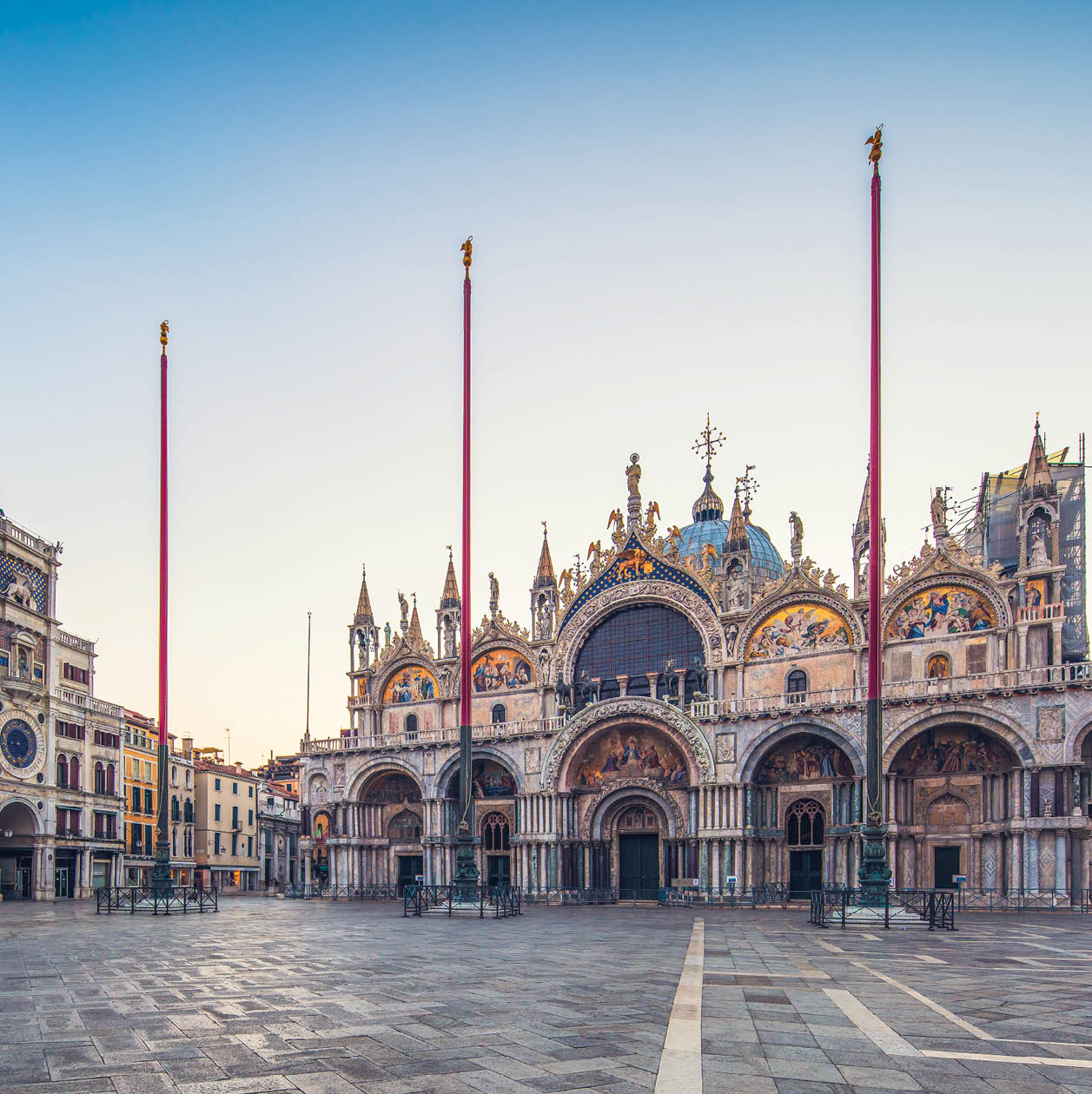 St Marks Square and St. Mark's Basilica in the early morning,Venice,Italy