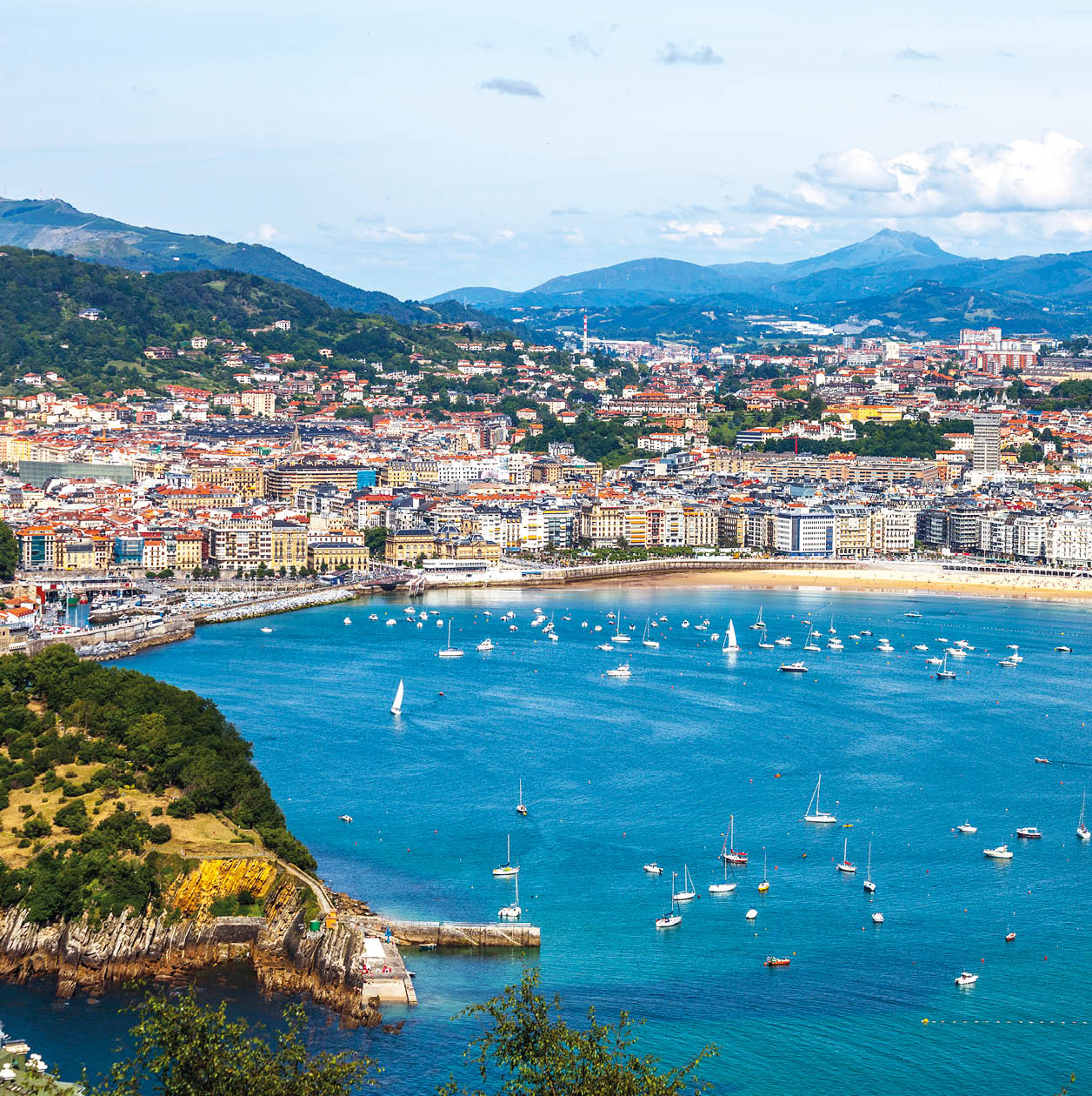 View to San Sebastian from top of the hill.