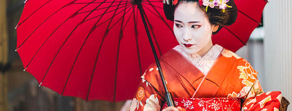 Maiko lady in training to be a Geisha, Kyoto, Japan