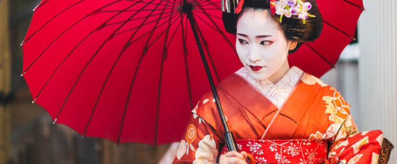 Maiko lady in training to be a Geisha, Kyoto, Japan