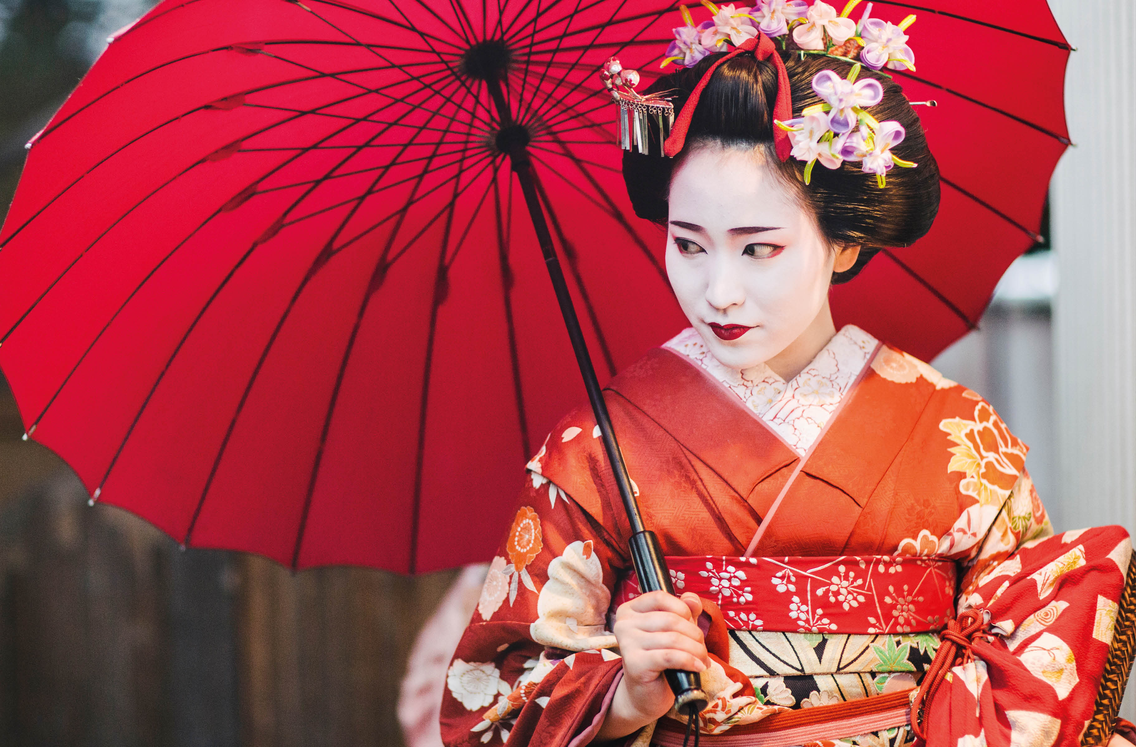 Maiko lady in training to be a Geisha, Kyoto, Japan