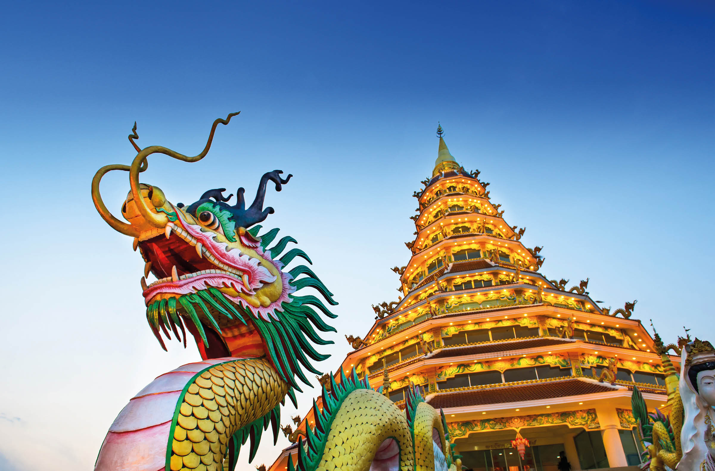Chinese temple - wat hyua pla kang , Chiang Rai, Thailand